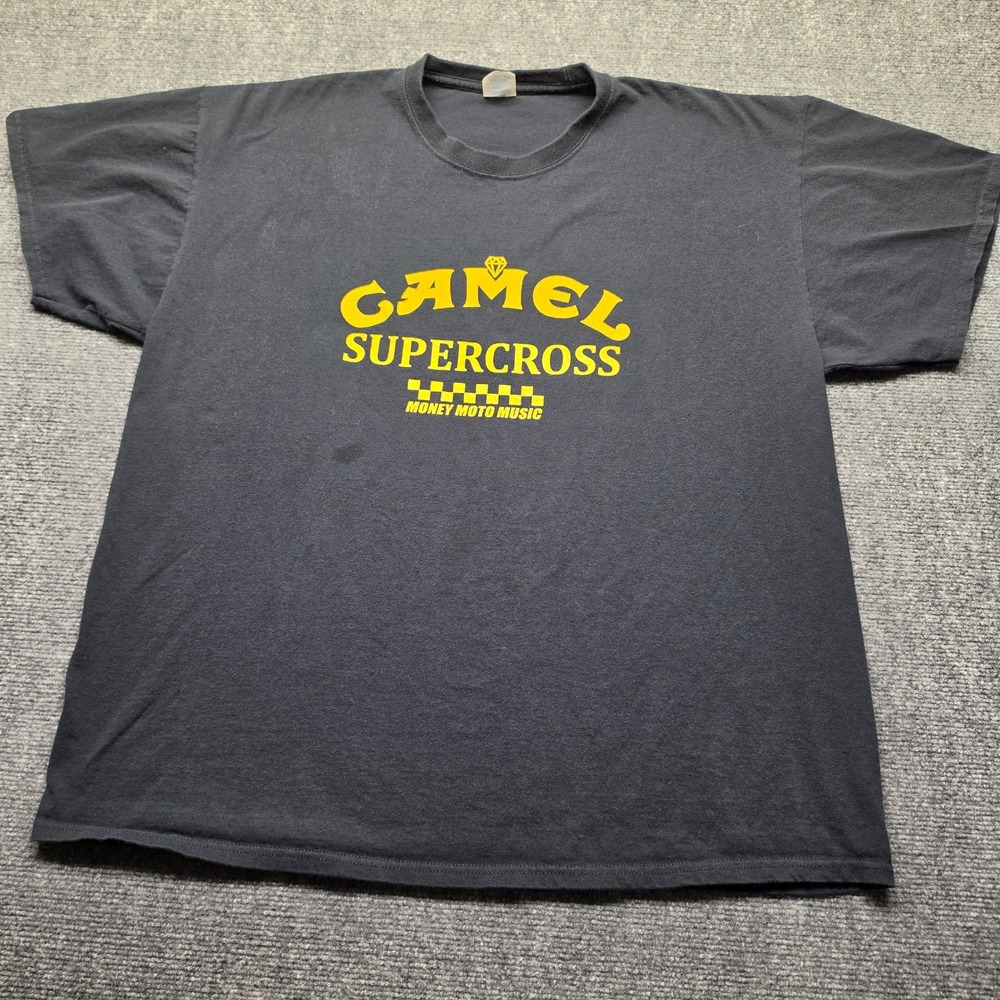 Camel Supercross Money Moto Music Graphic T-Shirt Black 2XL Port & Company